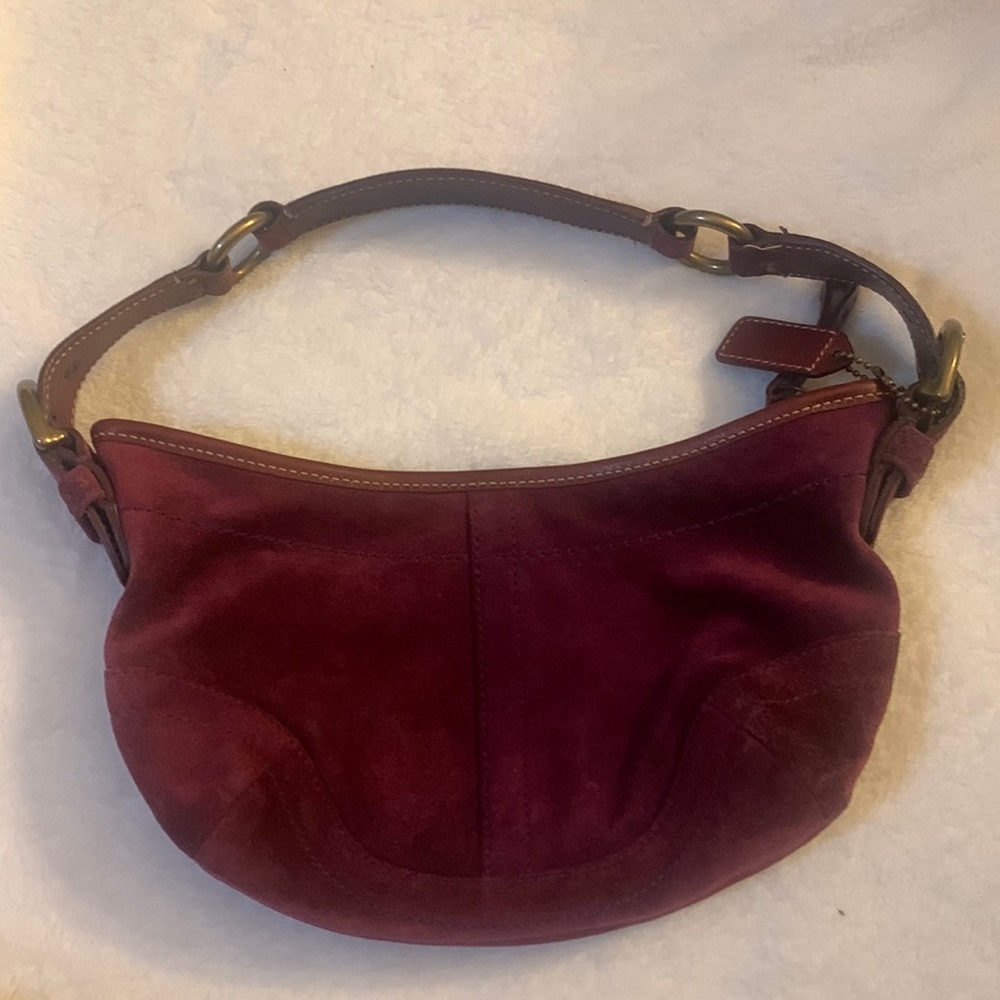 Coach suede shoulder bag